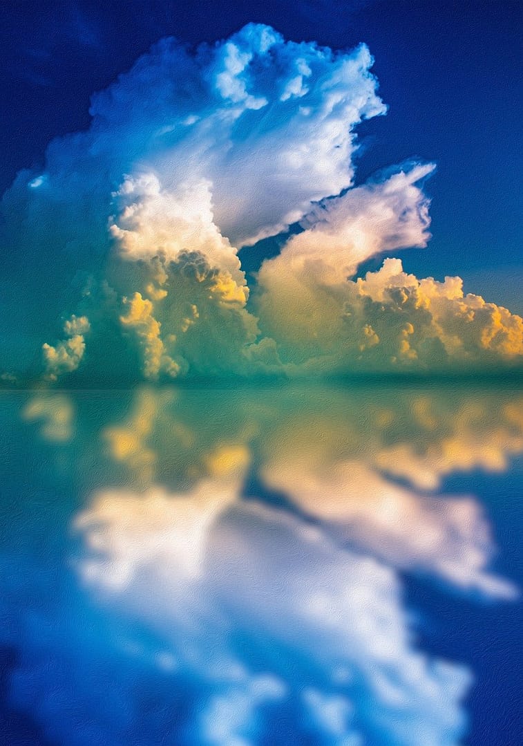 clouds reflection sea